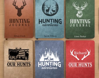Deer Hunting Journal For Hunters, Hunting Gifts For Men, Husband, Dad, Grandpa, Personalized Leather Journal, Custom Journal For Hunter