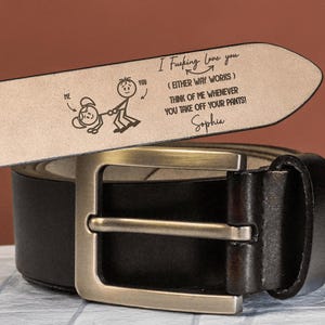 I F-king Love You, Personalized Engraved Leather Belt, Funny Handmade Anniversary Belt Gift For Boyfriend, Husband, Custom Handmade Belt
