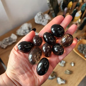 Rauchquarz Trommelstein: Poliert Braun Crystal Gem