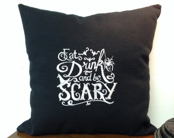 Halloween Embroidered Pillow