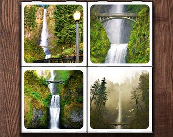 Multnomah Falls: Set of Four Ceramic Coasters