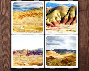 Oregon's Painted Desert Set of Four Ceramic Coasters