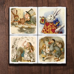 Through The Looking Glass Set of Four Ceramic Coasters