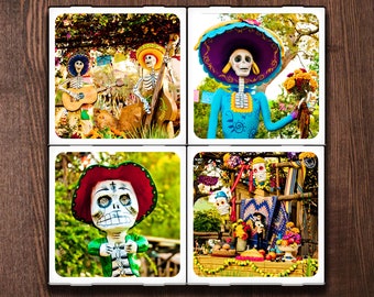 Day of the Dead Set of Four Ceramic Coasters