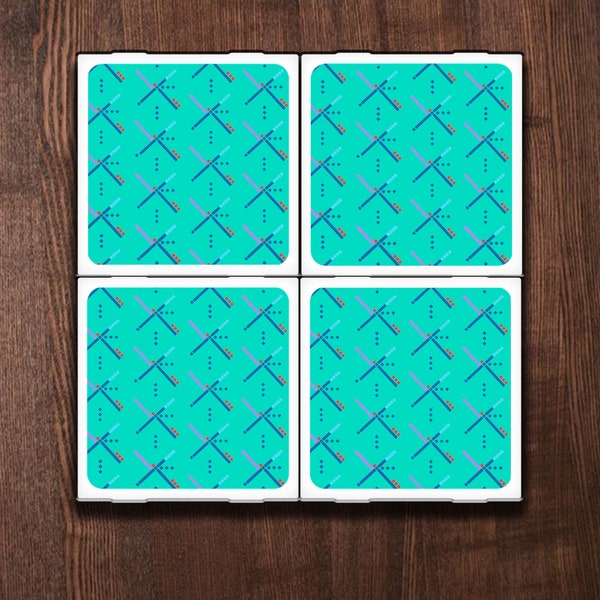 PDX Airport Carpet Set of Four Ceramic Coasters