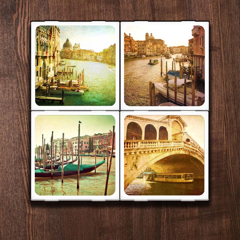 Venetian Splendor Set of Four Ceramic Coasters image 1