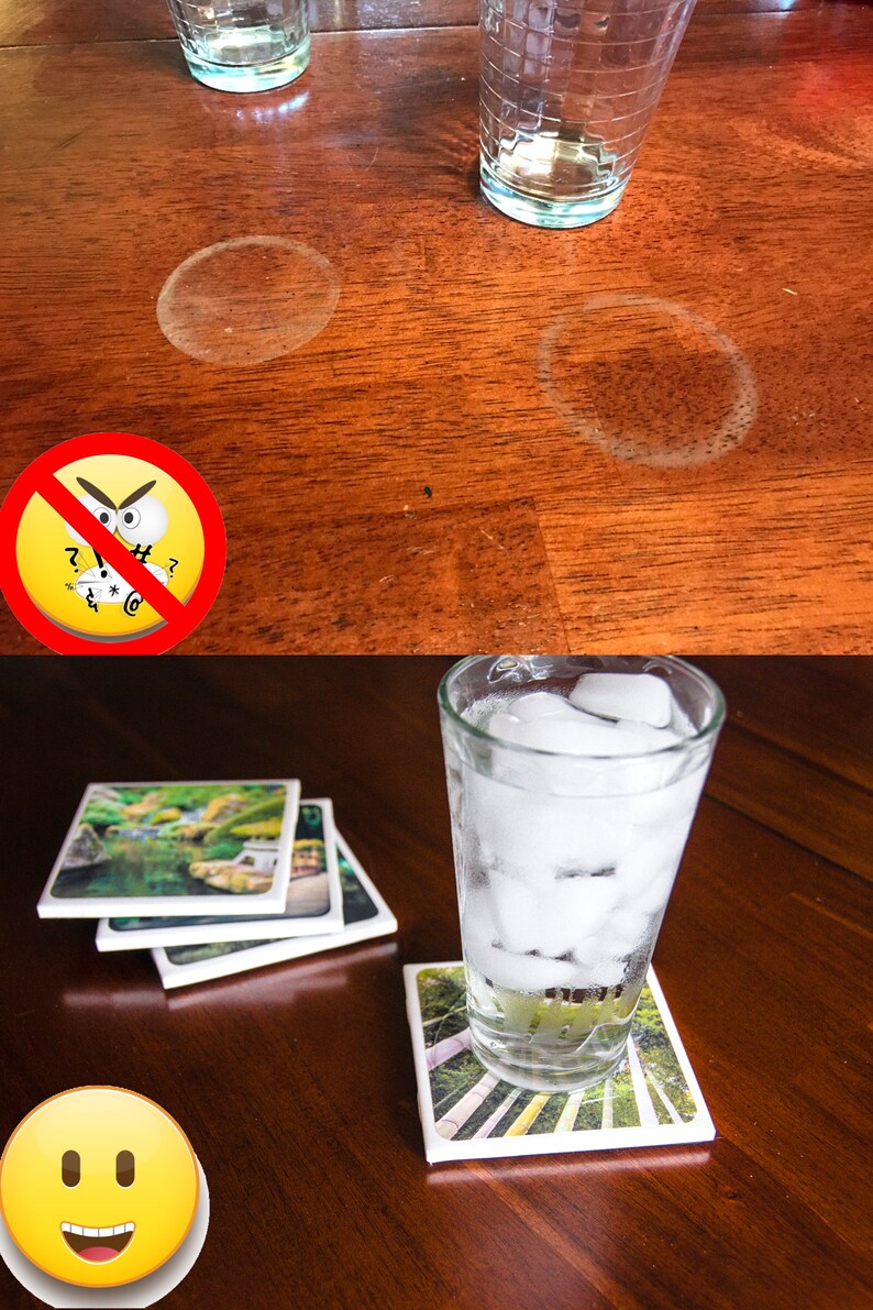 Set of 4 Ceramic Coasters Foodie Fun