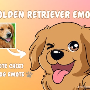 Golden retriever | Emotes Twitch Chibi pour animal de compagnie mignon | Émoticônes Discord | Émoticônes YouTube