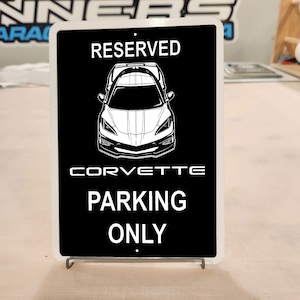 Super Corvette C8, plaque Stingray, propriétaires de Corvette, muscle américain, plaque de stationnement en métal décorative de garage