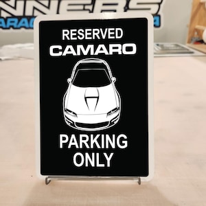 Classic Camaro Gen 4, Chevy Camaro Sign, Camaro Owners,  American Camaro, Garage Decor Metal Parking Sign