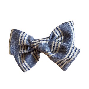classic bow - blue striped bow - fourth of july bow - neutral bow - summer - girl bow - baby bow