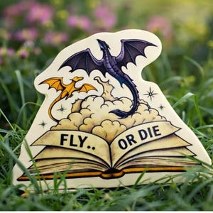 36. Fourth Wing Sticker | Fly or Die Quote Sticker | Book Lover Decal | Inspirational Quote Sticker | Gift option 2