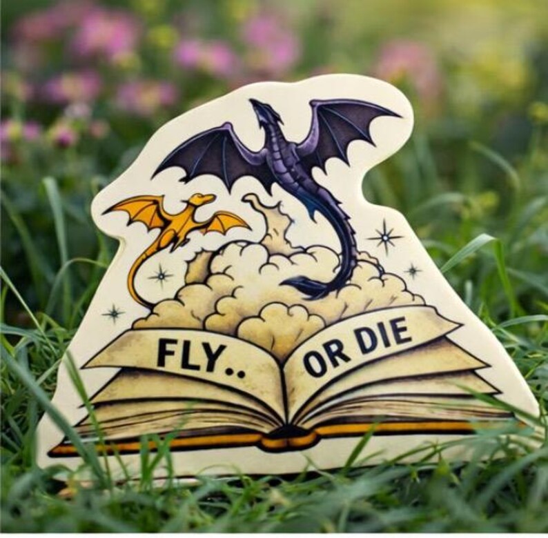 36. Fourth Wing Sticker | Fly or Die Quote Sticker | Book Lover Decal | Inspirational Quote Sticker | Gift option 2