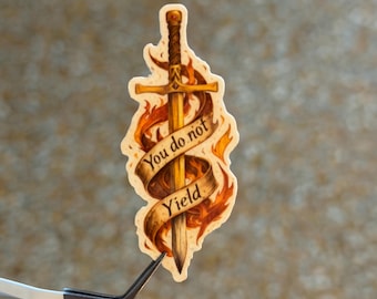 6. You Do Not Yield Sticker | Throne of Glass Inspired Sword Decal | Sarah J. Maas Bookish Sticker