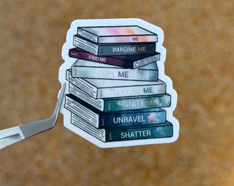 41. Shatter Me Series Book Stack Sticker | Dystopian Romance Reader Decal
