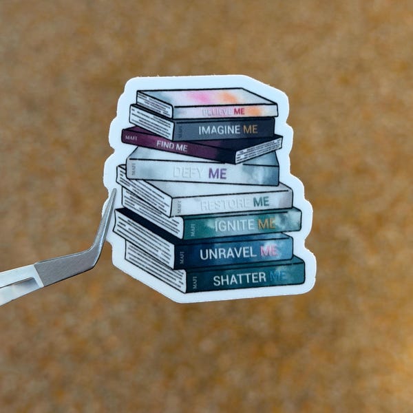 41. Shatter Me Series Book Stack Sticker | Dystopian Romance Reader Decal