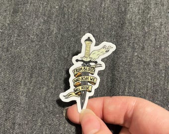 from blood and ash we will rise sticker