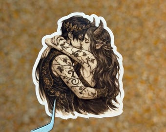 24. Cardan & Jude Embrace Sticker | The Cruel Prince Inspired Fantasy Romance sticker