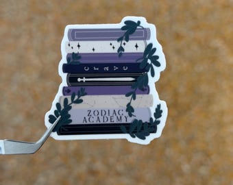 51. Zodiac Academy Book Stack Sticker | Dark Academia Fantasy Reader sticker