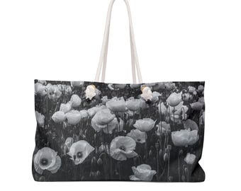 Monochrome Poppy Weekender Bag