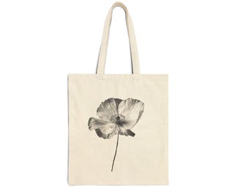Peony and Poppy Cotton Canvas Tote Bag