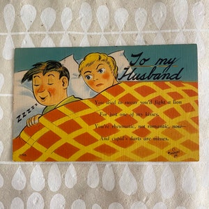Vintage Humor Postcard- To My Husband