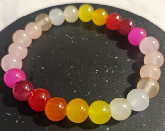 Warm Colors Glass Bead Bracelet