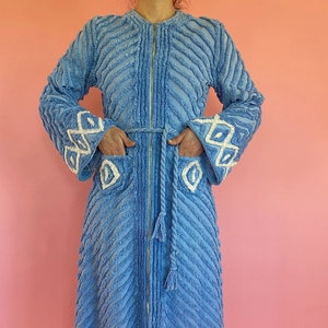 1930s-40s Pale Blue Chenille Robe