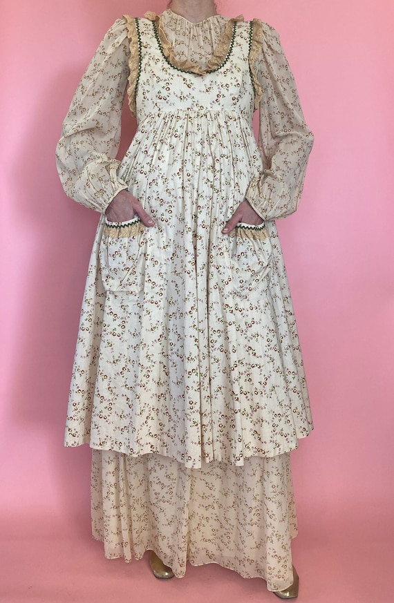 1970s Gina Fratini Prairie Style Dress