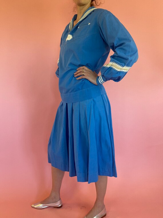 1930s CornFlower Blue Cotton 2pc Sailor Suit - image 5