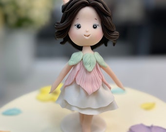 fairy cake topper , fairy fondant topper , fairy party , fairy theme , personalised cake topper, handmade fairy decor , fairy theme cake