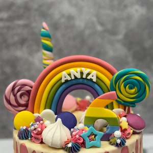 candy baby shower topper , lollipops cake decoration , candyland cake topper , sweet cake topper , candy cake topper , rainbow cake topper