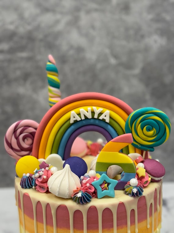 LaVenty 16 decorazioni per torte a forma di palla arcobaleno viola arcobaleno colorate palline di colore pastello topper per cupcake per compleanni, baby shower, feste di nozze
