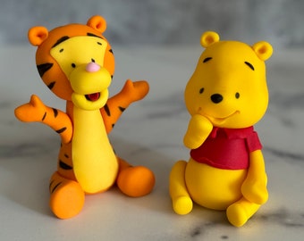 Winnie the Pooh cake topper , Winnie the Pooh toppers , Winnie he Pooh and tiger , Winnie the Pooh birthday , Pooh fondant topper , Pooh