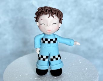 boy cake topper , race cake topper , race theme , Race Car Fondant Cake Topper, Handmade Edible Sports Car Cake Topper, Birthday Cake