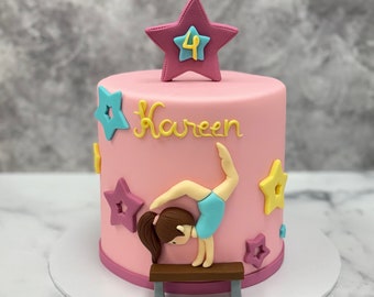 yoga cake topper , ballerina cake topper , gymnast cake topper , gymnastics fondant topper , fondant gymnastic toppe ,