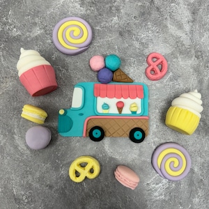 ice cream cake topper , donuts candy theme , birthday cake topper,ice cream theme , candy themed cake topper , ice cream party cake topper