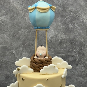 baby  in Hot Air Balloon Cake Topper , baby shower cake topper , baby boy Cake Topper , Hot Air Balloons,