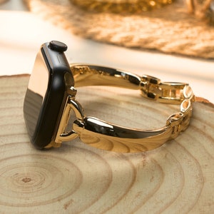 Gold Apple Watch Band, Watches Bracelet, Metal Apple Watch Strap, 38mm 40mm 41mm 42mm 44mm 45mm 46mm 49mm, Series 1-10, Mother&#39;s Day Gifts