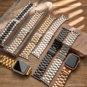 Gold Apple Watch Band, Watches Bracelet, Metal Apple Watch Strap, 38mm 40mm 41mm 42mm 44mm 45mm 46mm 49mm, Series 1-10, Mother&#39;s Day Gifts