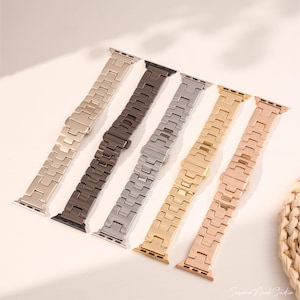 Gold Apple Watch Band, Watches Bracelet, Metal Apple Watch Strap, 38mm 40mm 41mm 42mm 44mm 45mm 46mm 49mm, Series 1-10, Mother&#39;s Day Gifts