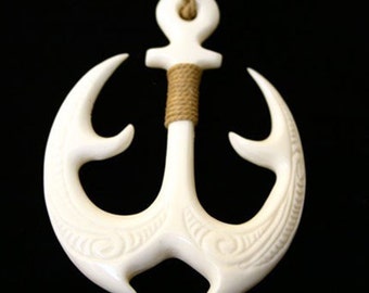47 - Double Fish Hook Anchor Carving