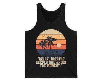 Tanque de Jersey unisex, Verano sin fin, Estilo de playa, Libertad de movimiento, Camiseta sin mangas de verano, Camisa con brillo solar, Moda costera