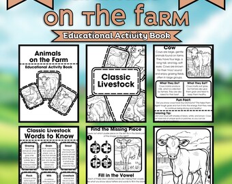 Animals on the Farm: Printable Educational Activity Book