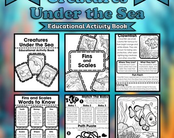 Creatures Under the Sea: Printable Educational Activity Book