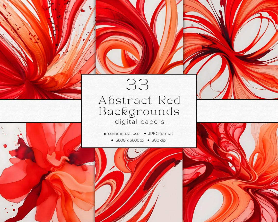 Abstract Red Background Digital Papers Commercial Use INSTANT DOWNLOAD ...