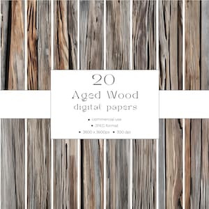 Papeles digitales con fondo de madera envejecida para uso comercial DESCARGA INMEDIATA Papeles con textura de madera Scrapbooking Journaling 02TB