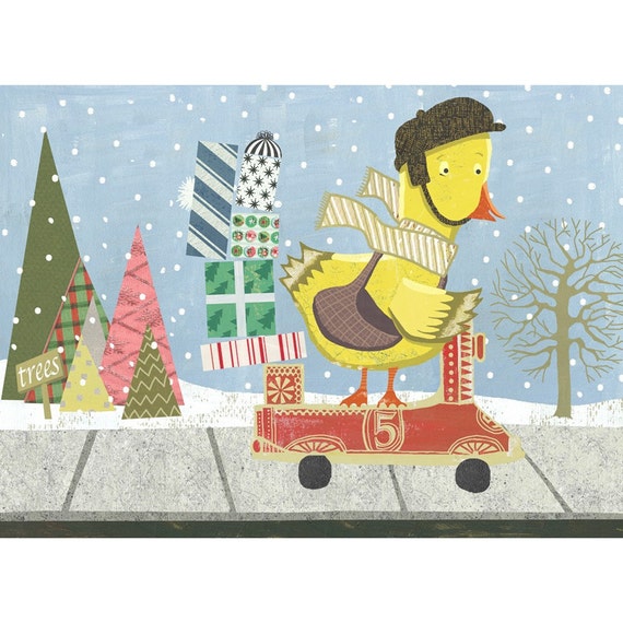 Items similar to Holiday Delivery Duck on Etsy