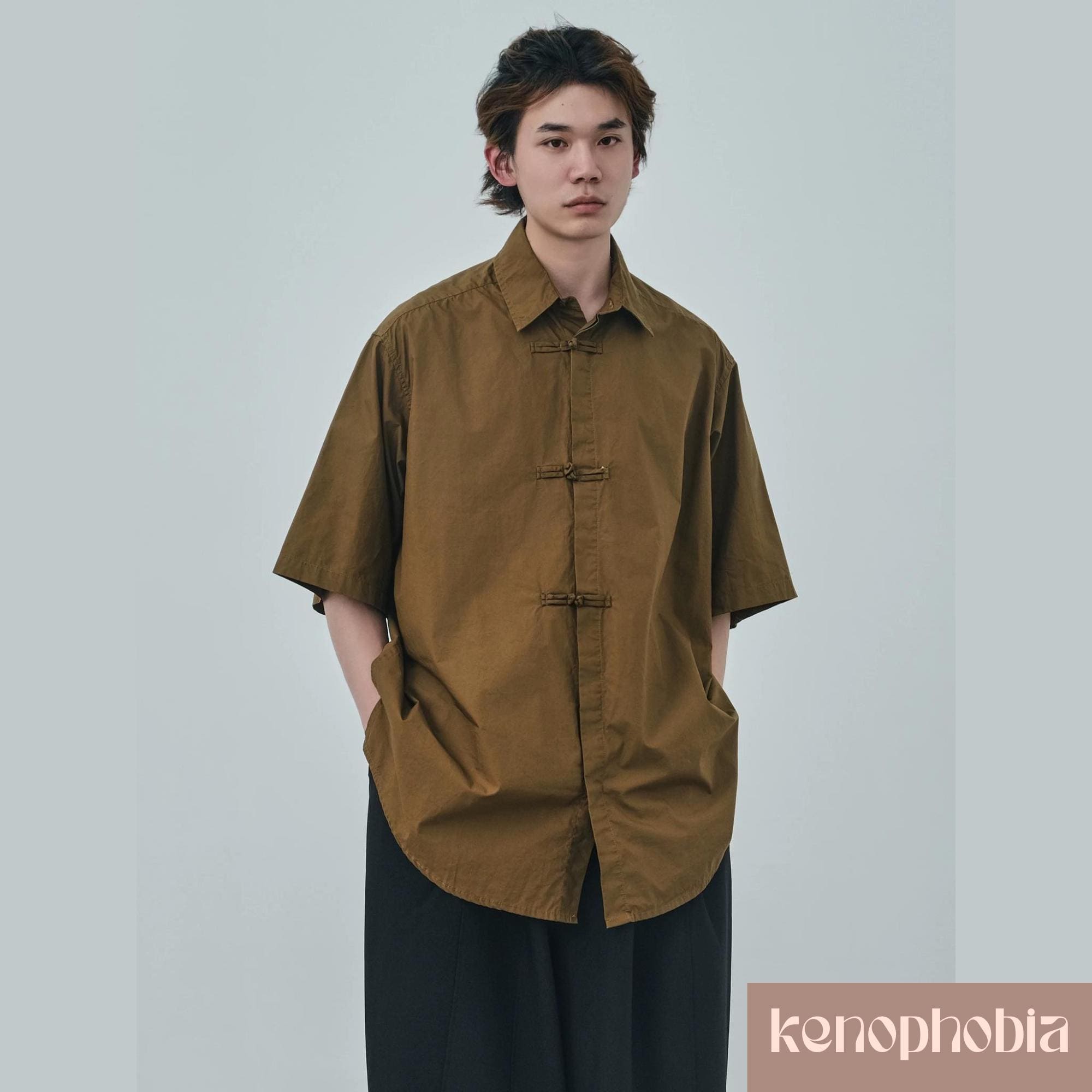 asian style dress shirt New Chinese Style Clothes Asian Style Short Shirt