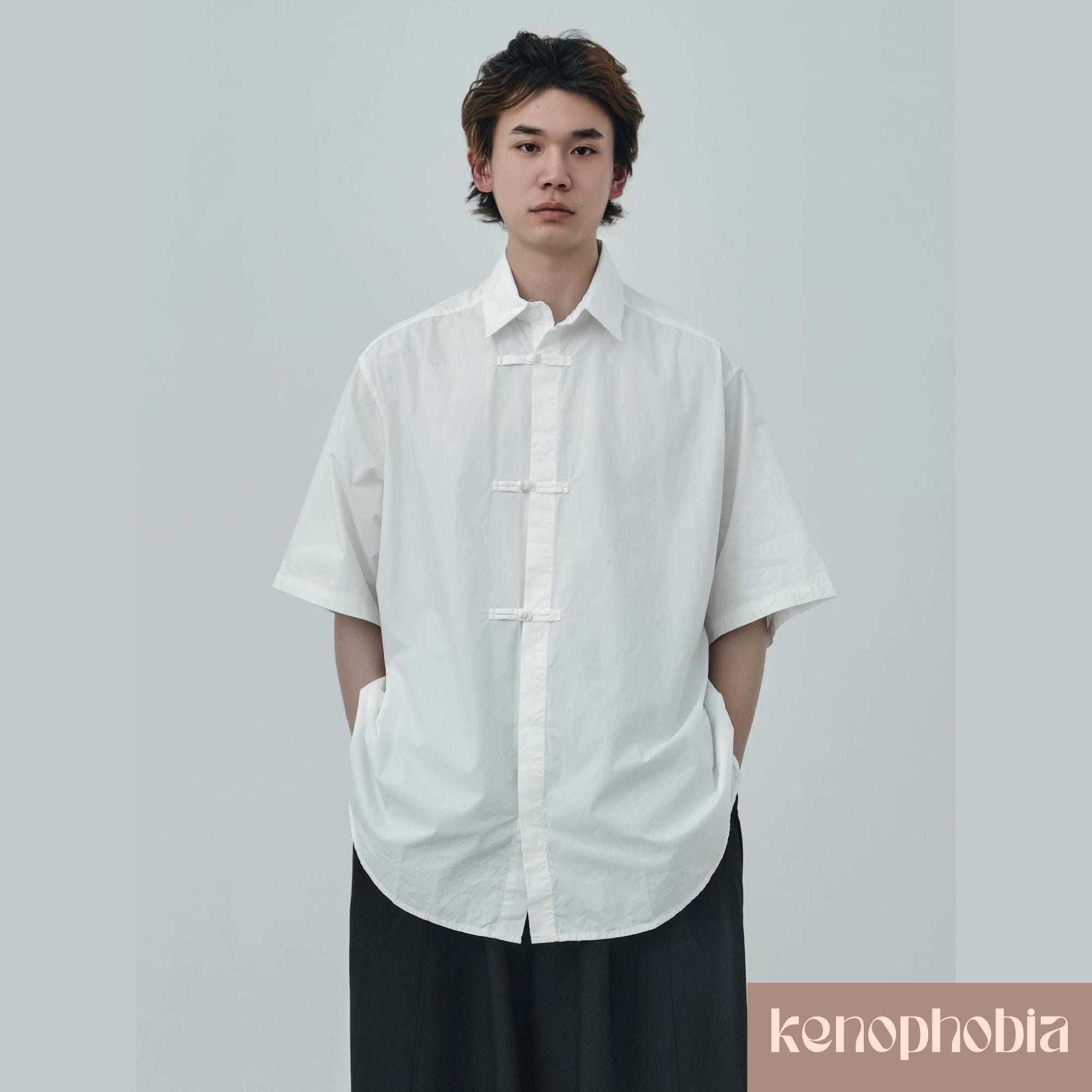 chinese style men's dress shirt Exquisite Chinese Style Long-Sleeved Shirt for Modern Men